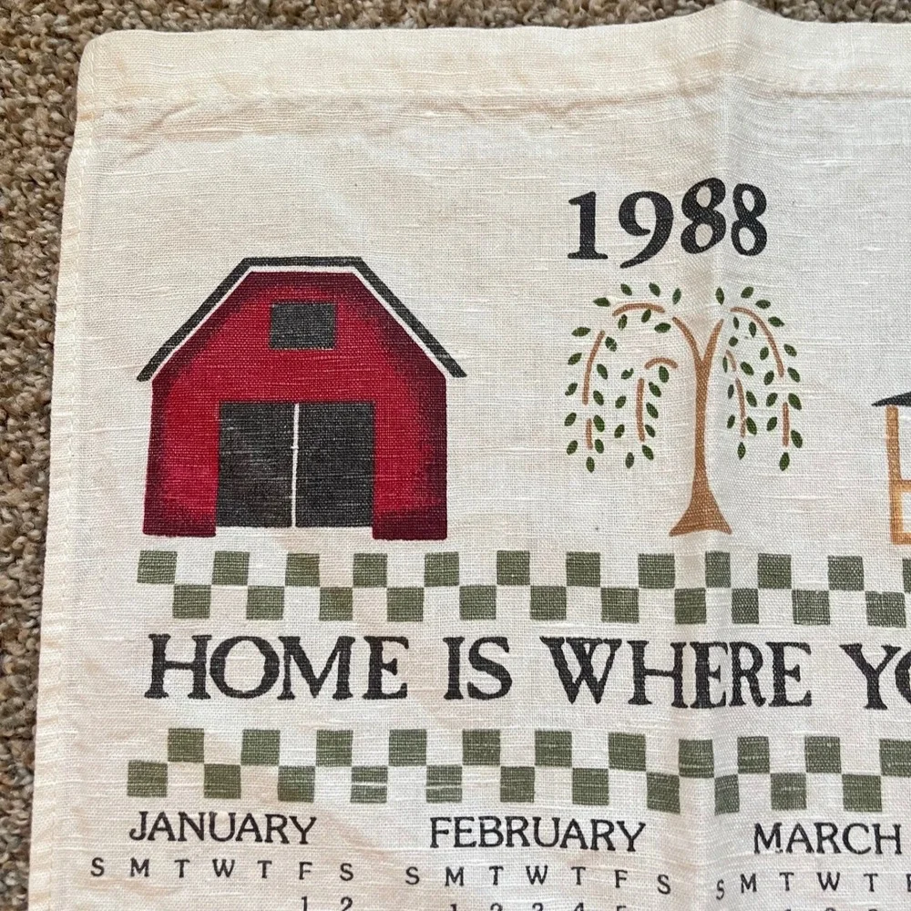 Vintage‎ country home is where your heart is sheep barn Tea Dish Towel Calendar